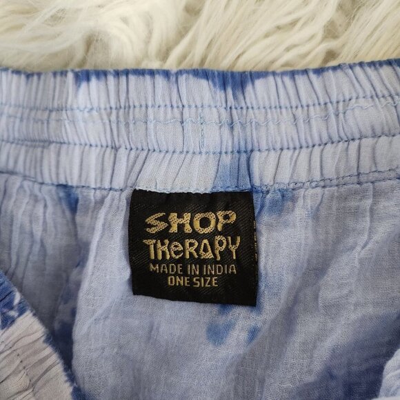 Shop Therapy Tiered Skirt OS Blue BOHO Elastic Waist Pull On Lined Country Charm - Picture 5 of 11